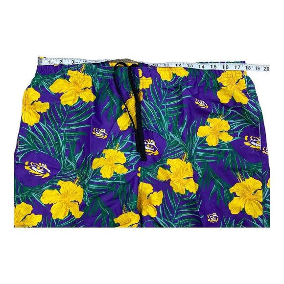 LSU Tigers NCAA Swim Trunks Mens XL Purple Gold Floral Shorts NWT - Picture 5 of 8